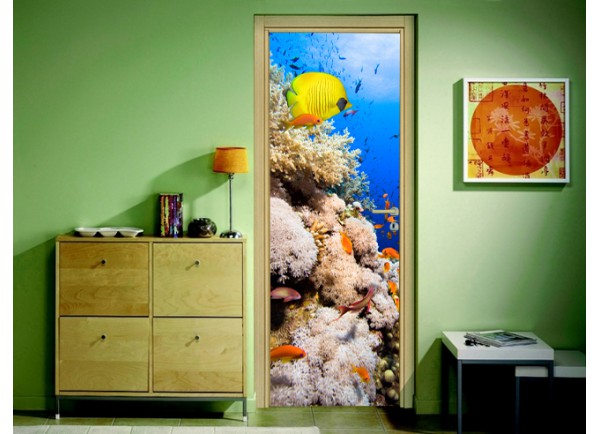Stickers trompe l'oeil porte Ponton