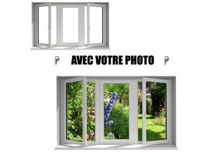 Stickers fenêtre avec votre photo L 100cm x H 60cm