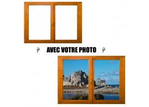 Stickers fenêtre avec votre photo L 98cm x L 70cm