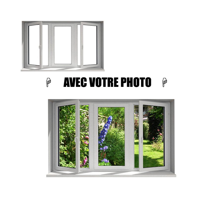Stickers fenêtre avec votre photo L 170cm x H 102cm - Tatoutex