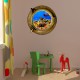 Stickers trompe l'oeil hublot Les fonds sous marin