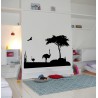 Stickers Paysage autruches