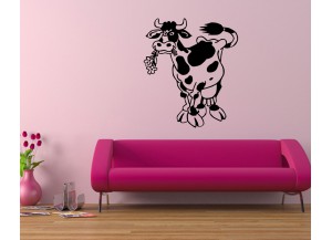 stickers vache et fleurs