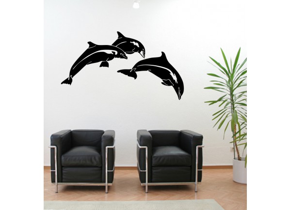 stickers Trois dauphins