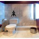 Stickers WC, homme et journal