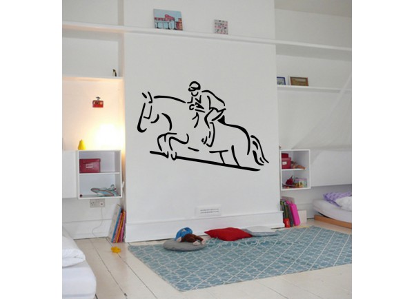 stickers Cheval saut d'obstacle