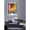 Stickers trompe l'oeil fenêtre Ambiance japonaise
