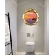 Stickers trompe l'oeil hublot mer et couché de soleil
