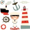 Stickers planche de déco marine enfant