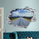 Sticker trompe l'oeil 3D mur déchiré route