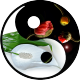 Stickers Ying Yang fleur zen