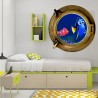 Stickers trompe l'oeil hublot Bateau coulé