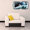 Stickers trompe l'oeil hublot Bateau coulé