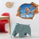Sticker trompe l'oeil 3D mur déchiré Planes Dusty