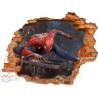 Sticker trompe l'oeil 3D mur déchiré Spiderman