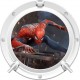 Stickers trompe l'oeil hublot blanc Spiderman