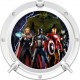 Stickers trompe l'oeil hublot blanc Avenger