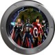 Stickers trompe l'oeil hublot argent Avengers