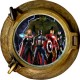 Stickers trompe l'oeil hublot bonze Avengers