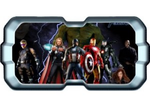 Stickers trompe l'oeil hublot 3D Avengers