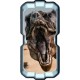 Stickers trompe l'oeil hublot 3D dinosaure Tyrex
