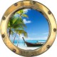 Stickers trompe l'oeil hublot Bateau coulé