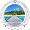 Stickers trompe l'oeil hublot Bateau coulé