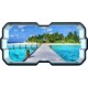 Stickers trompe l'oeil hublot 3D Ponton sur la mer