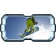 Stickers trompe l'oeil hublot 3D Snowboard