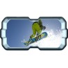 Stickers trompe l'oeil hublot 3D Snowboard