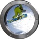 Stickers trompe l'oeil hublot argent Snowboard