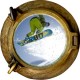 Stickers trompe l'oeil hublot Bateau coulé