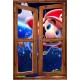 Sticker trompe l'oeil fenêtre cassée Mario galaxy