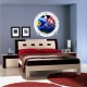 Stickers trompe l'oeil hublot blanc Mario galaxy
