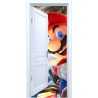 Stickers trompe l'oeil porte blanche ouverte Mario Kart