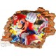 Sticker trompe l'oeil 3D mur déchiré Mario Kart