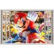 Stickers trompe l'oeil fenêtre ouverte Mario Kart