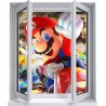 Sticker trompe l'oeil fenêtre 2 vantaux Mario Kart