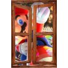 Sticker trompe l'oeil fenêtre cassée Mario Kart