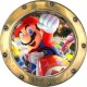 Stickers trompe l'oeil hublot doré Mario Kart