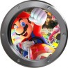 Stickers trompe l'oeil hublot argent Mario Kart