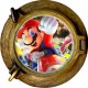 Stickers trompe l'oeil hublot bronze Mario Kart