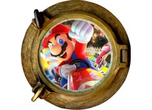 Stickers trompe l'oeil hublot bronze Mario Kart