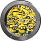 Stickers trompe l'oeil hublot argent Les Minions
