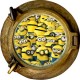 Stickers trompe l'oeil hublot bronze Les Minions