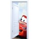 Stickers trompe l'oeil porte blanche ouverte Cars