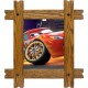 Sticker trompe l'oeil fenêtre cadre bois Cars Flash Mac Queen