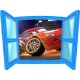 Sticker trompe l'oeil fenêtre bleue Cars Flash Mac Queen