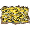 Sticker trompe l'oeil 3D mur d'agglo cassé Les Minions