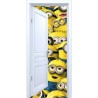 Stickers trompe l'oeil porte blanche ouverte Les Minions